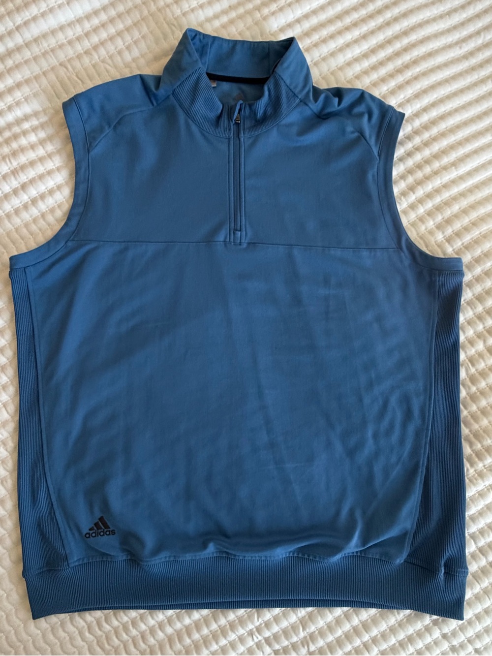 adidas golf Men's Blue Sleeveless Quarter-Zip Vest XL